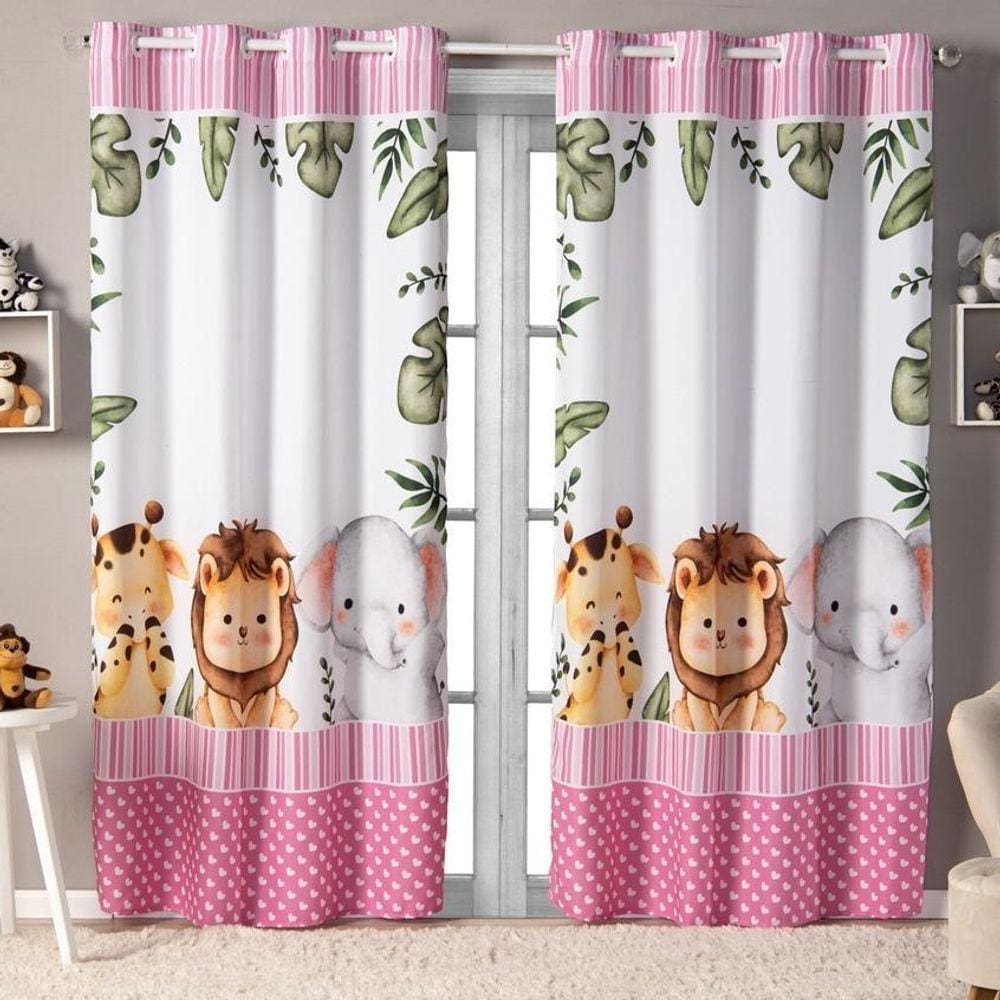 Cortina Para Quarto/ Sala E Decoração Nuvem Rosa 3.00X2.20