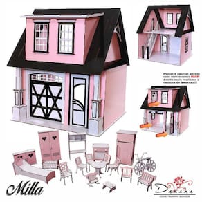 Kit Casa Boneca Escala Barbie Garagem Milla Prince 18 Mov Pp