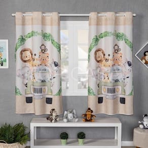 Cortina Estampada Quarto Infantil Safari 200X150
