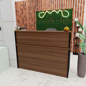 Balcão Atendimento Recepção Consultório 140x60cm Nogal