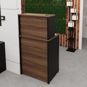 Balcão Caixa Atendimento Comercial Recepção Consultório 60cm Nogal