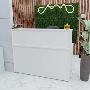 Balcão Atendimento Recepção Consultório Com Gaveta 120x60cm Branco
