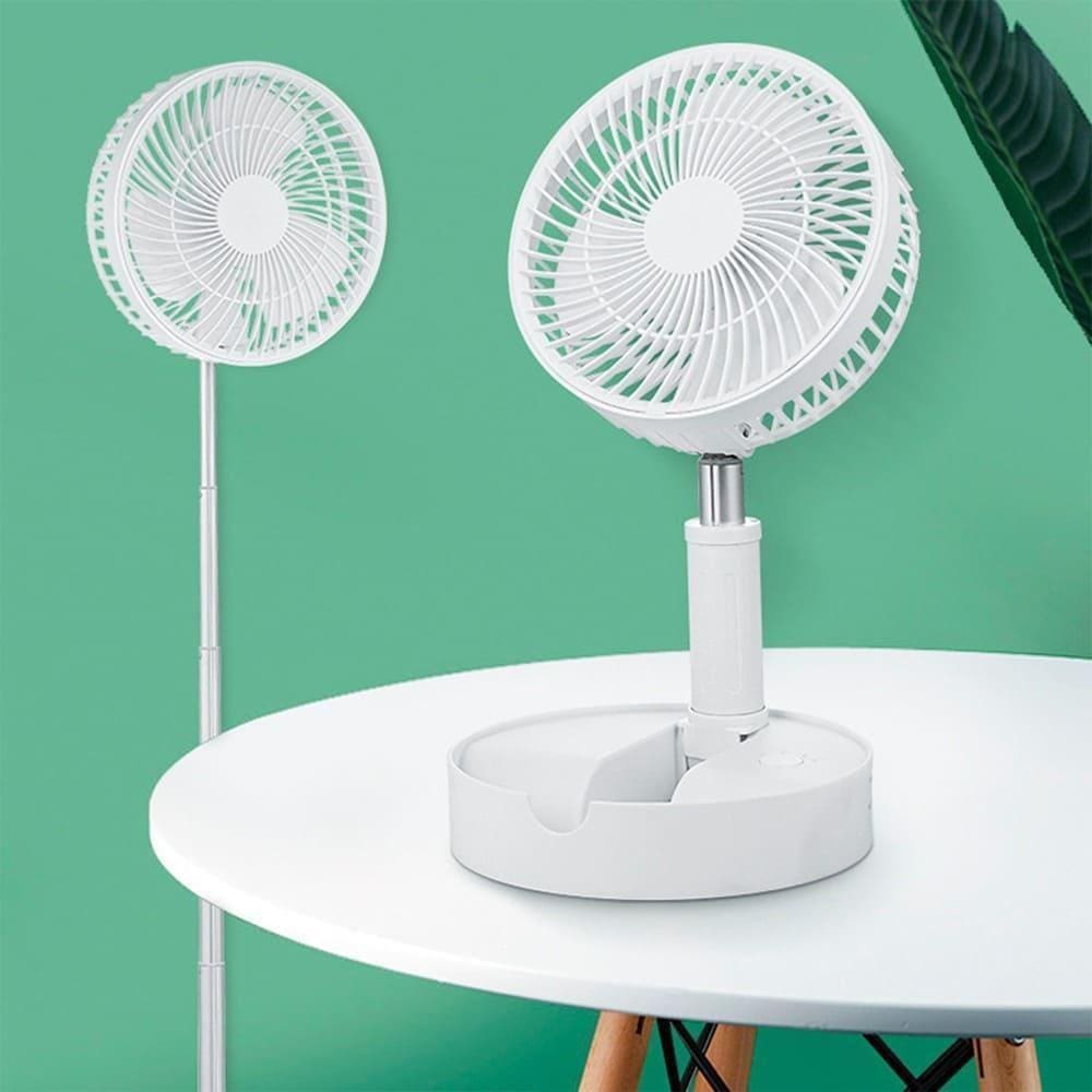 Ventilador Portátil Ajustável Dobrável, Recarregável Via Usb
