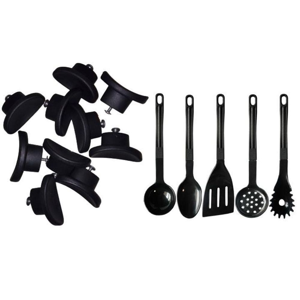 Kit 5 Pomel Pomel + Kit Utesnilios De Nylon 5 Peças