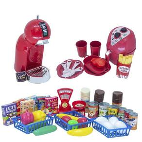 Kit Chef Brinquedo Comidinhas Eletro Mercado Completo 47Pç
