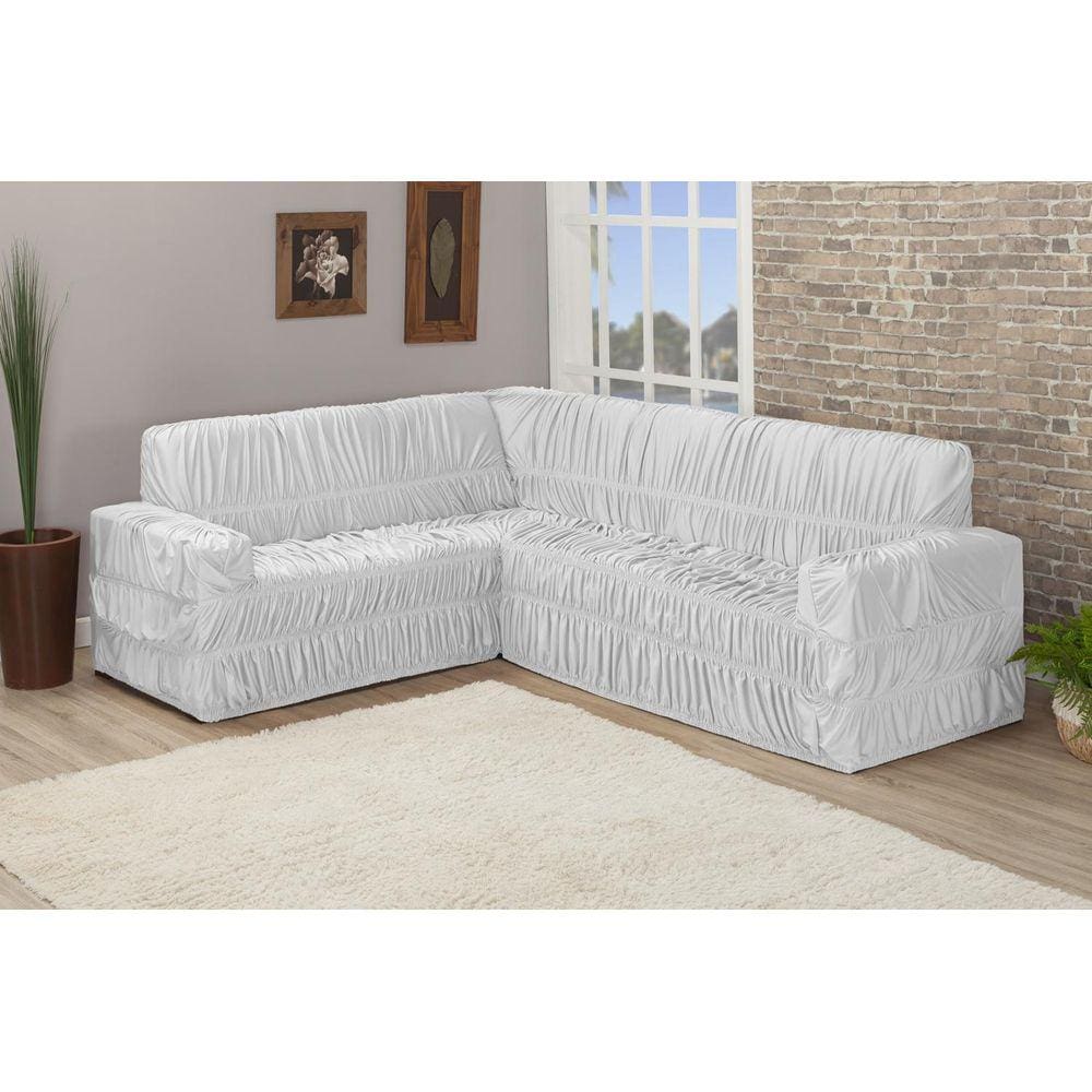 Capa De Sofa Canto De 6 Lugares Elasticada Malha Gel