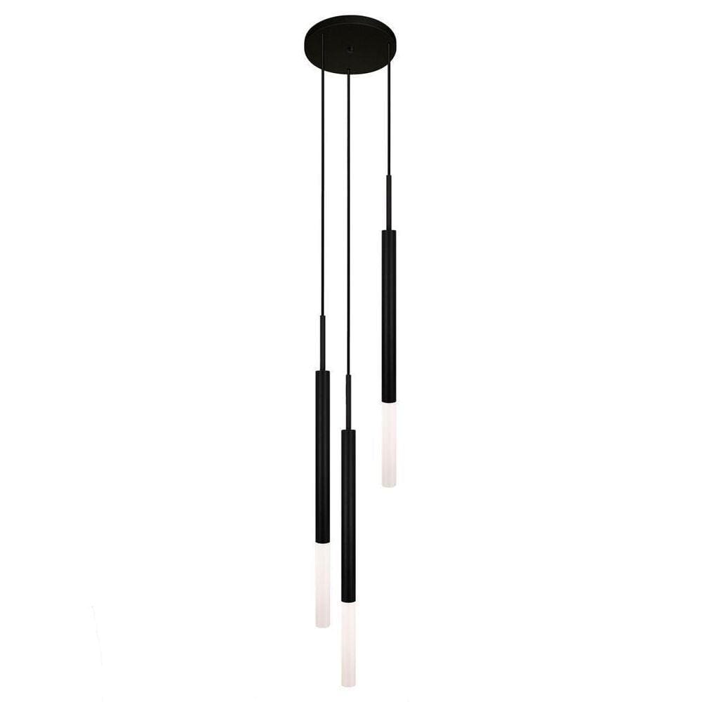 Pendente Luminária De Teto Tubo Triplo Difusor Balcão Preto