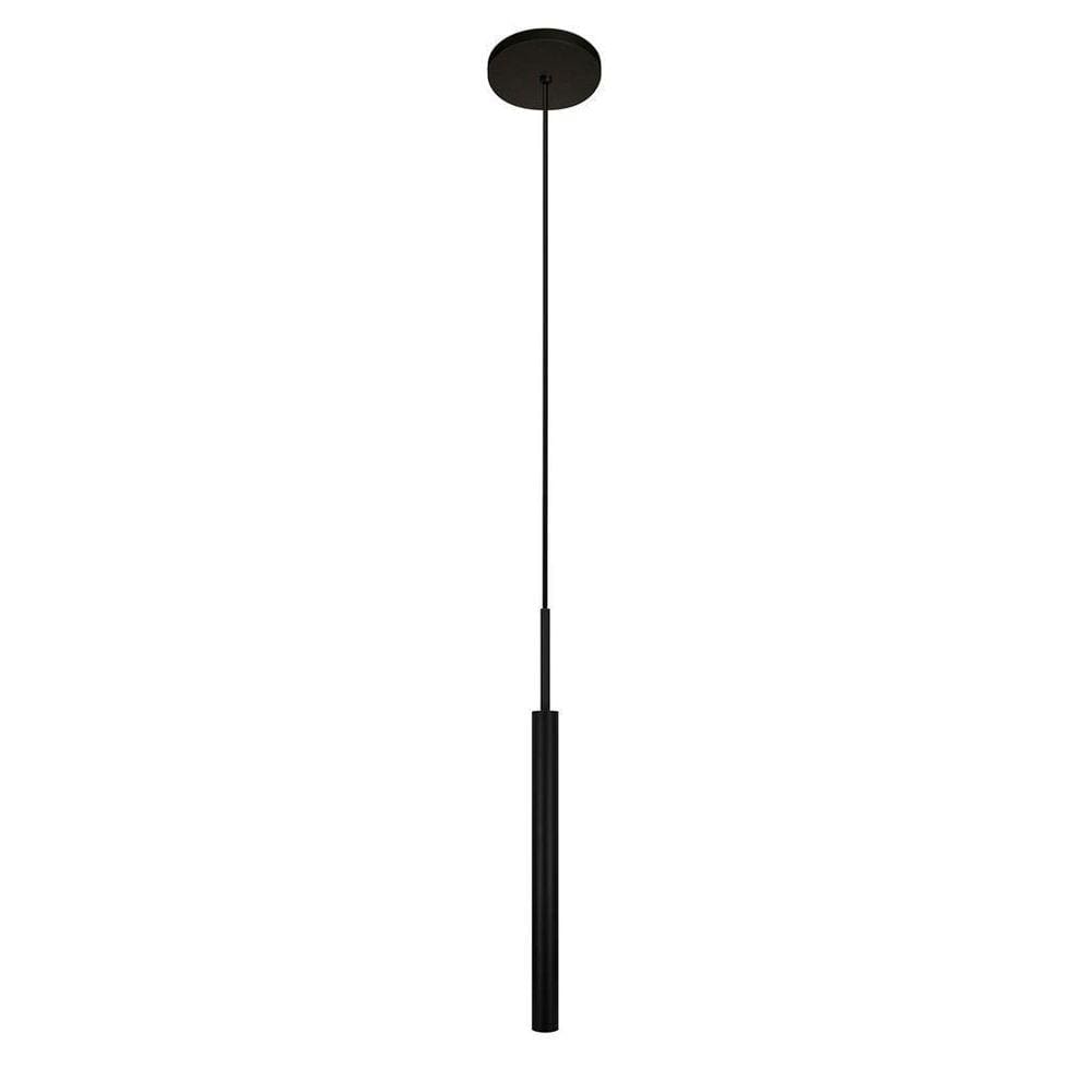 Luminária Teto Tubo Pendente Sala Balcão Quarto Preto 40Cm