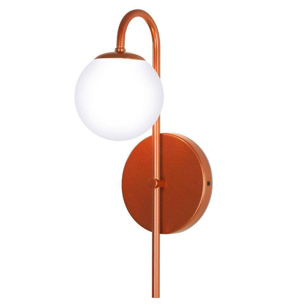 Luminária Arandela Parede Jabuticaba Globo Vidro Sala Cobre