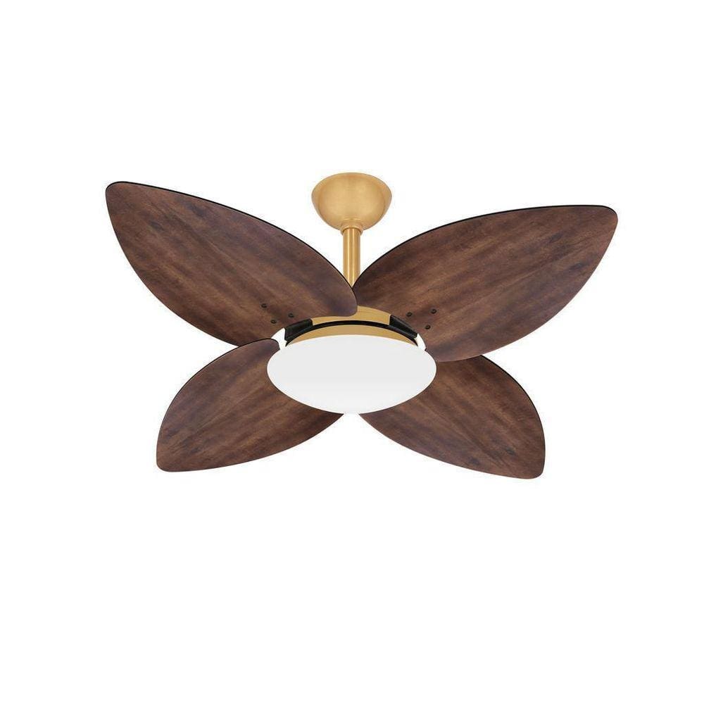 Ventilador Teto Winds Dourado 4 Pás Imbuia Turbo Ventax 110V