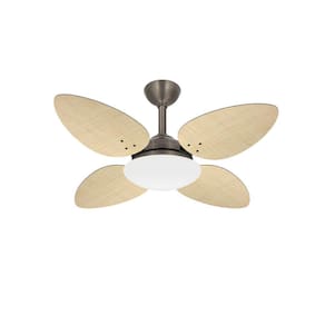 Ventilador Teto Pétalo 4 Pás Palha Natural Turbo Ventax 220V
