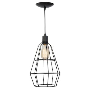 2X Pendente Aramado Poptem Veneza Cone Preto