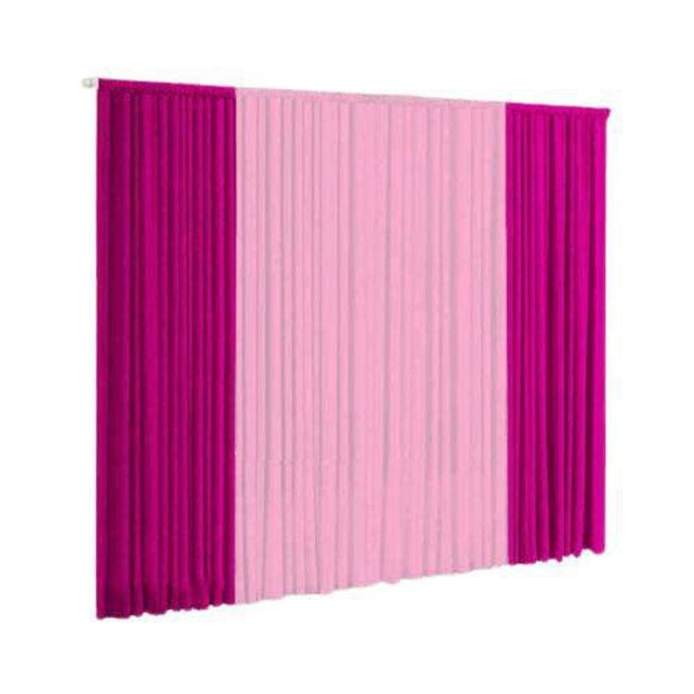 Cortina Versátil 3,00MX2,80M Para Sala E Quarto Pink E Rosa