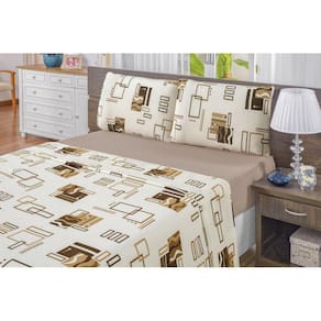 Jogo De Cama Jm Enxovais Luxo 100% Algodão Queen Bege