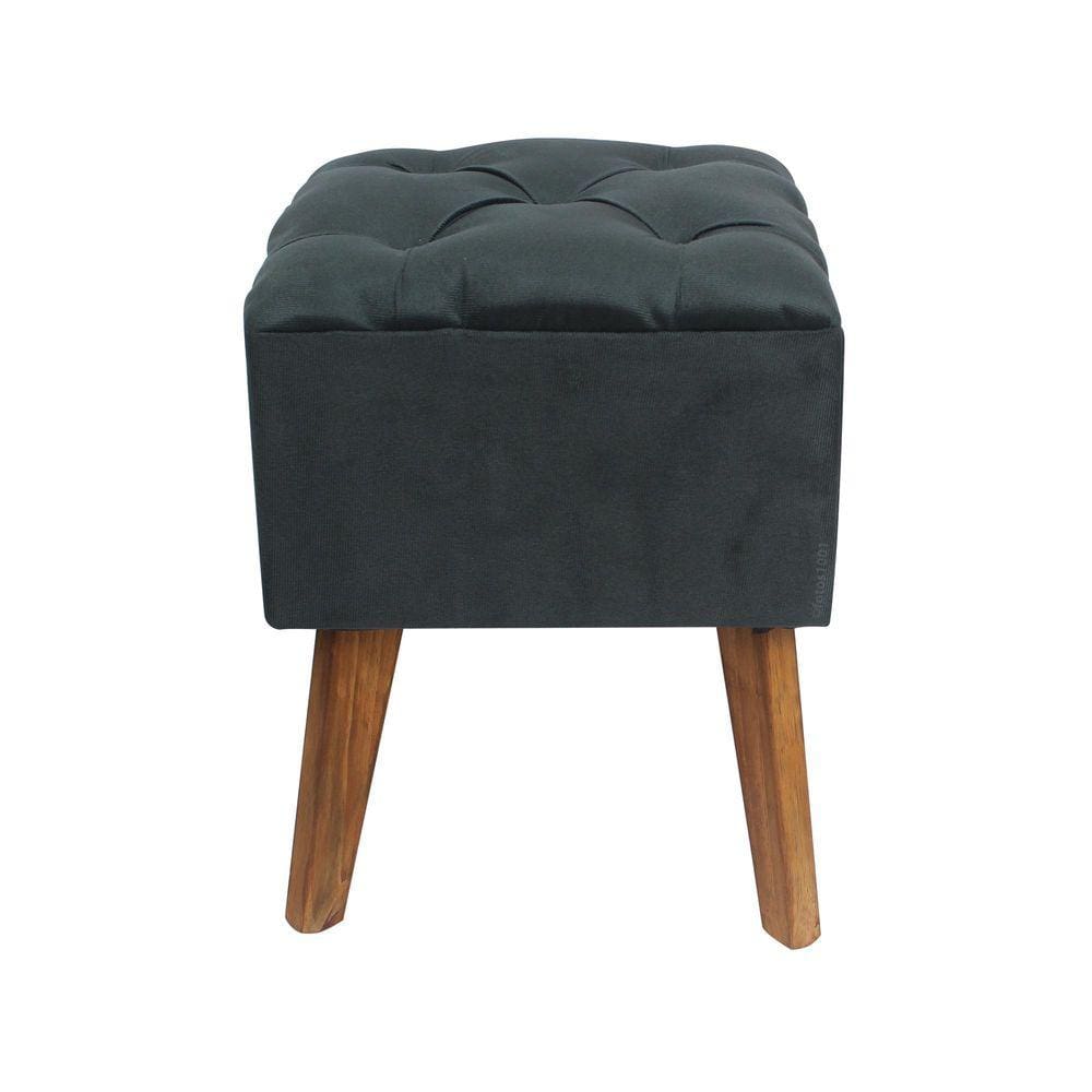 Puff Carré Poptem Quadrado Capitonê Azul