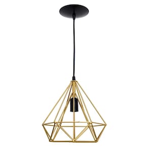 Pendente Aramado Poptem Diamante Grande Dourado