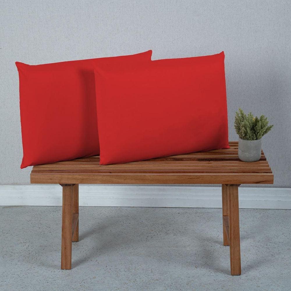 Fronha Travesseiro 2 Peças Micro Percal 400 Fios Vermelho