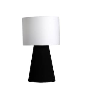 Abajur Elegance Poptem Tecido Preto E Branco