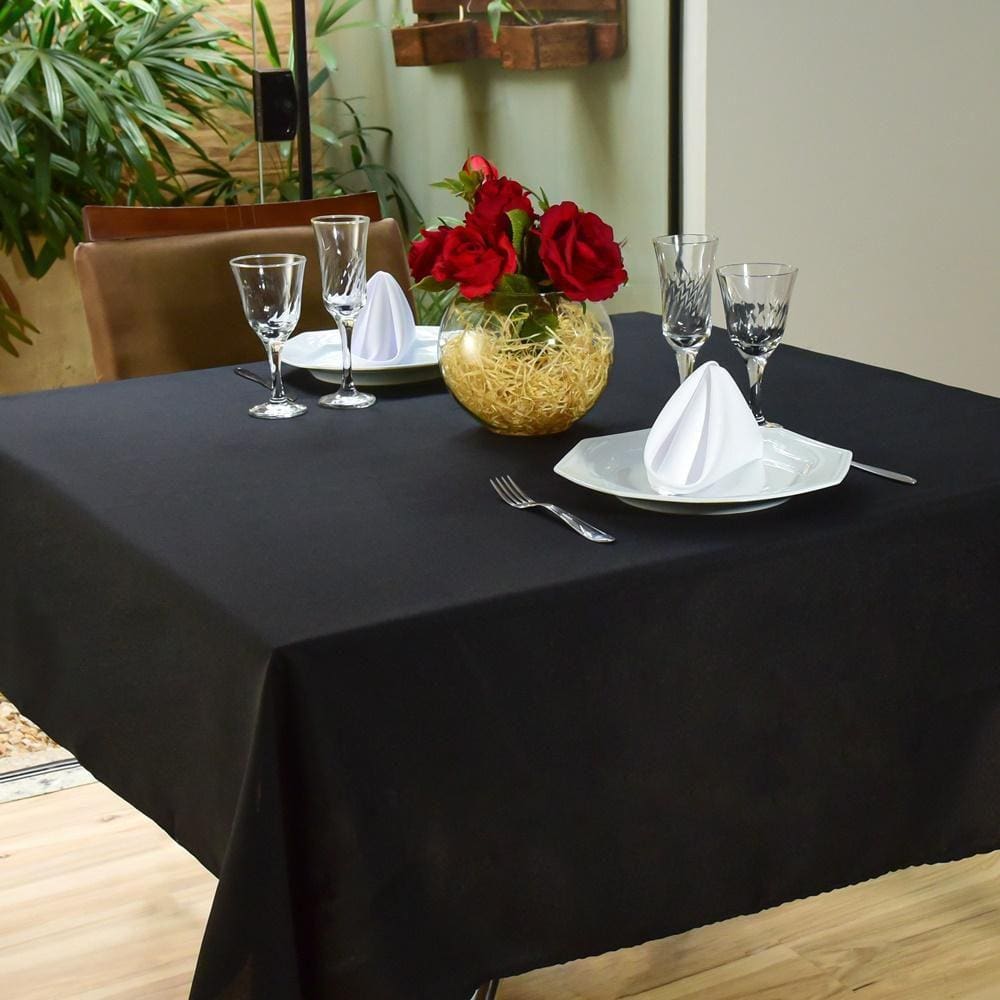 Toalha Mesa 8 Lugares Sala Jantar Oxford Lisa 2,80M Preto