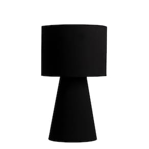 3X Abajur Elegance Poptem Tecido Preto Total