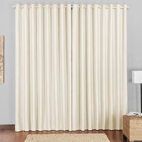Cortina Block Blackout Trilho Suisso Max Tecido 2,80M Bege