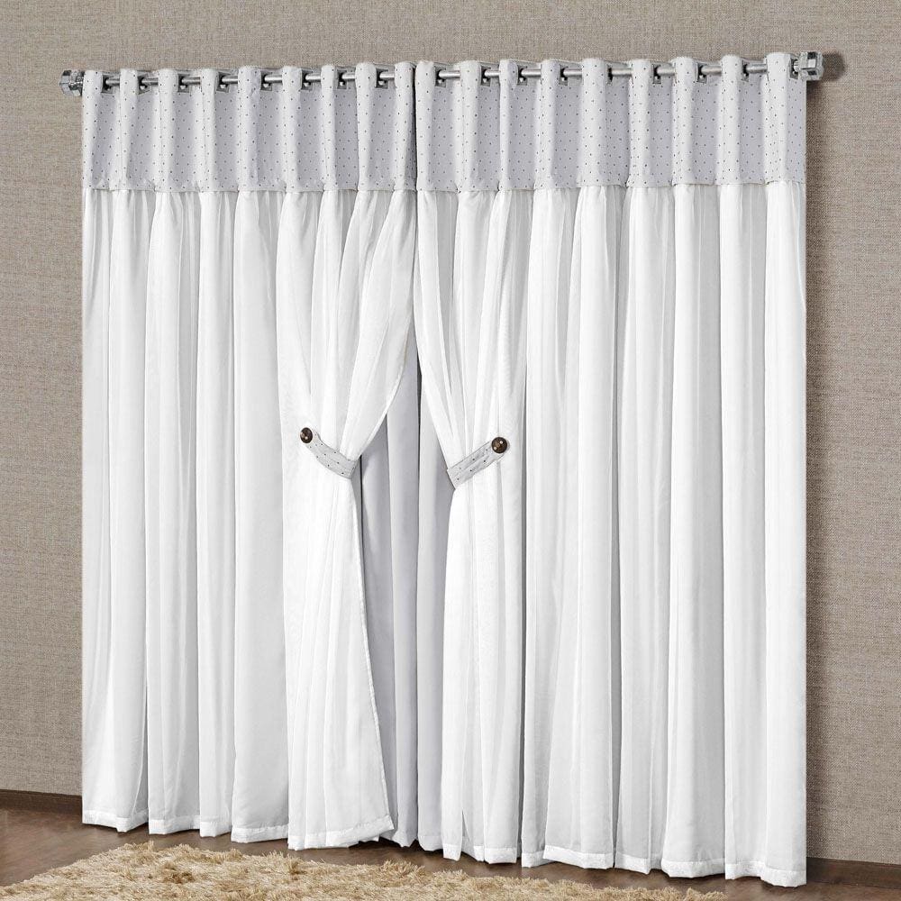 Cortina Dubai Blackout 3M X 2,50M Branco Gelo