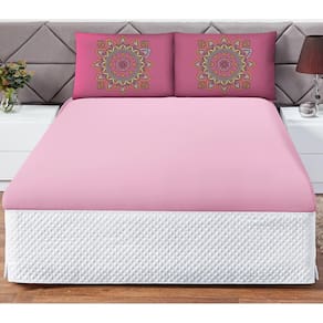 Jogo Cama Lençol Shine Casal 3Pçs Mandala Rosa