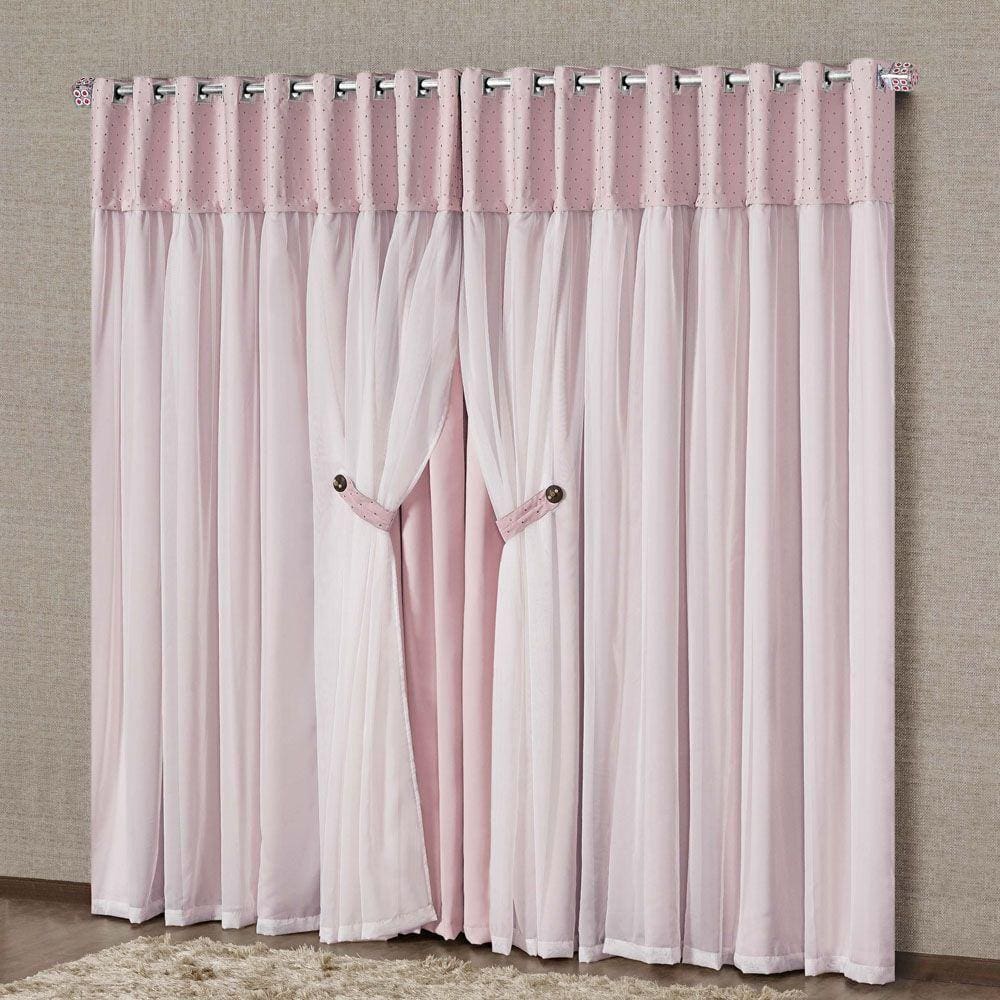 Cortina Dubai Blackout 3M X 2,50M Rosa