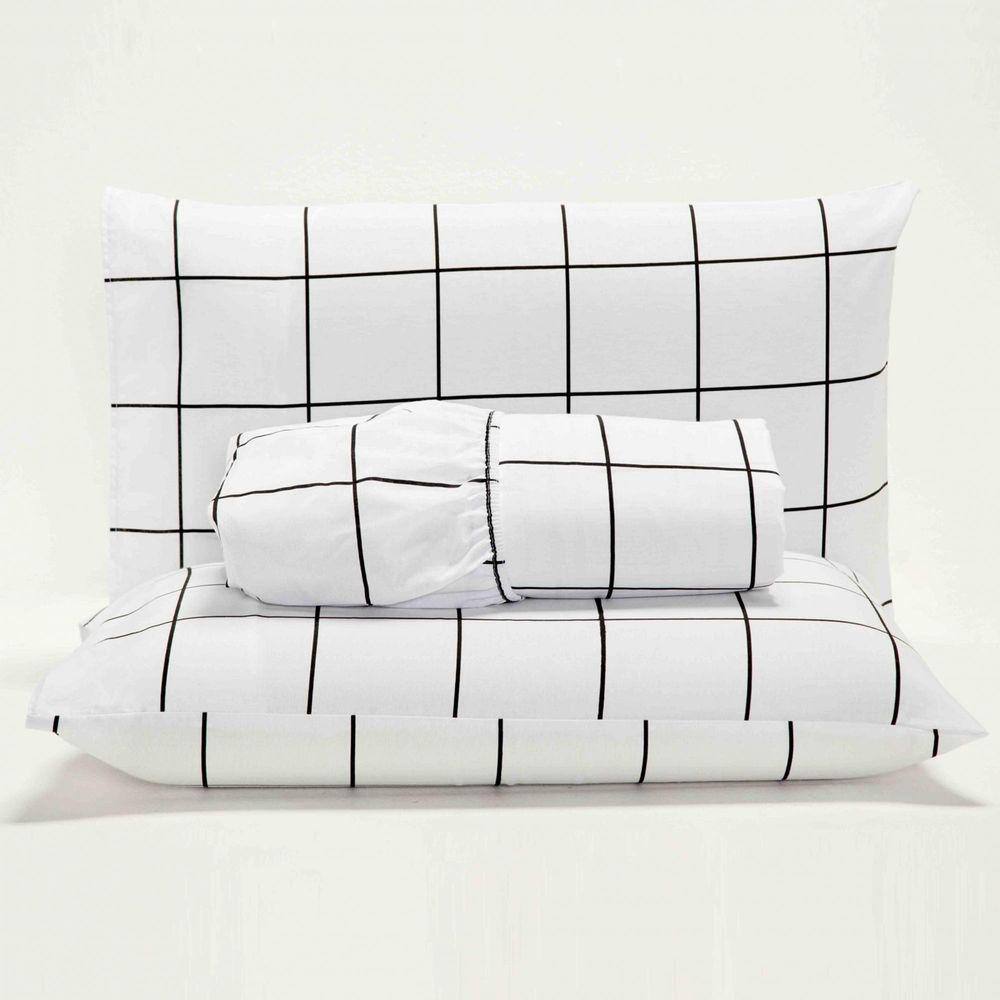 Jogo Cama Lençol Square Solteiro Percal 180 Fios 2Pçs Branco