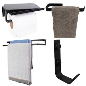 Kit Acessórios Para Banheiro Styleblack 4 Peças Preto Fosco