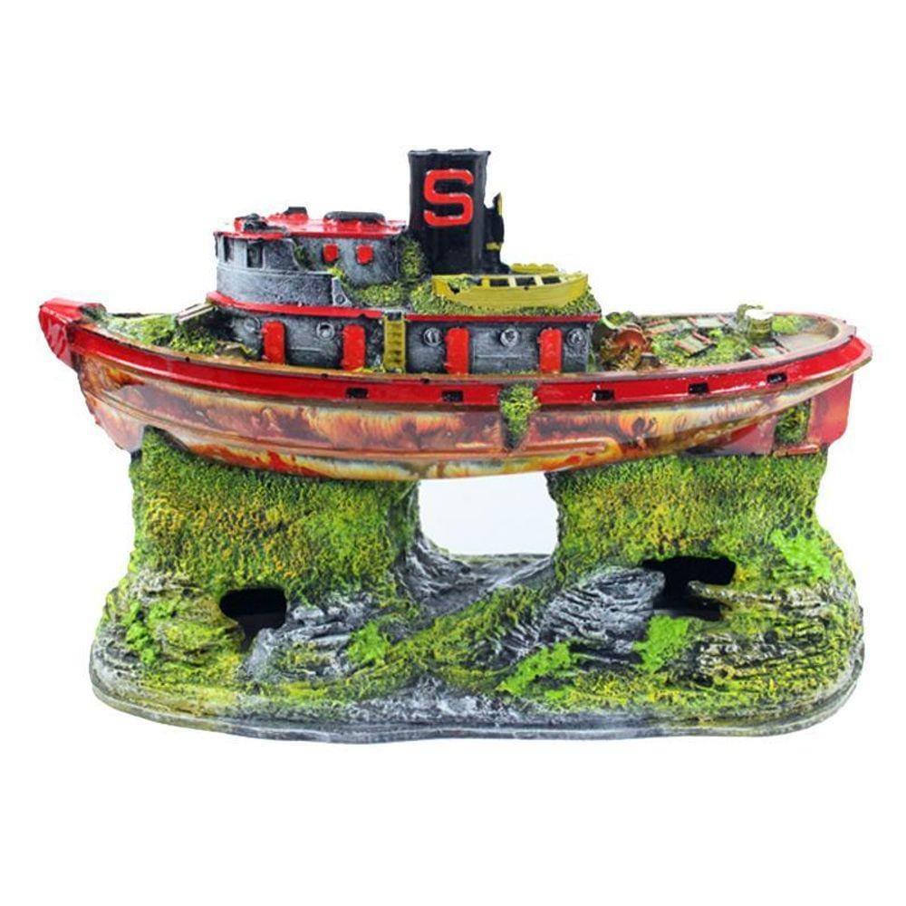 Enfeite Para Aquário- Barco Diesel