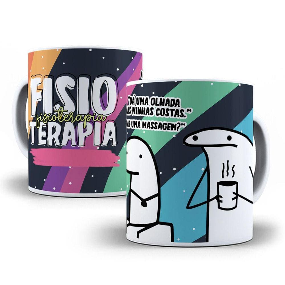 Canecas Flork Profissões Fisioterapia + Chaveiro Presente