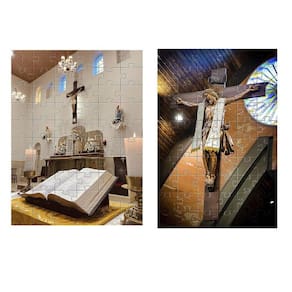 Kit 2 Quebra-Cabeça Cognitivo Arte Sacra Religiosa 60 Peças