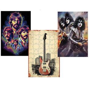Kit Exclusivo 3 Quebra-Cabeças Rock And Roll De 60 Peças