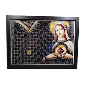 Quadro Quebra-Cabeça Coração De Maria 300 Peças + Terço