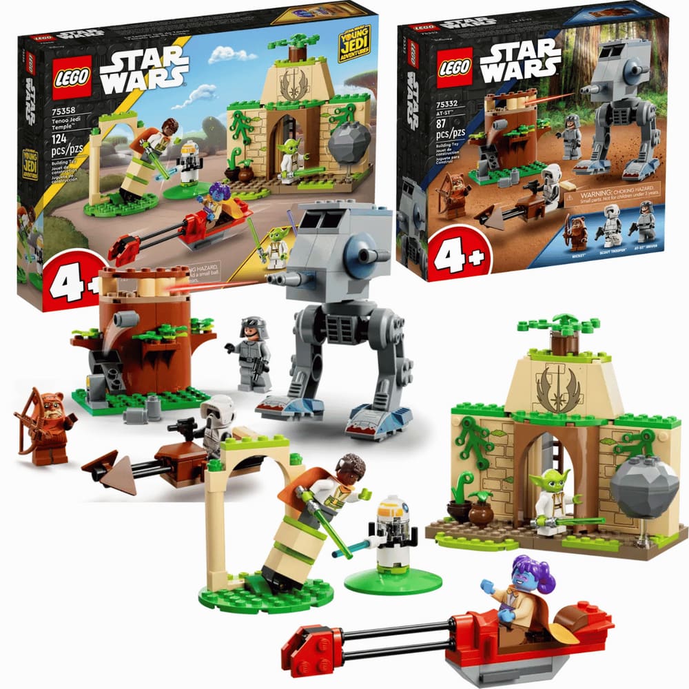 Kit Lego Star Wars Set Templo Jedi e AT-ST 211 Peças