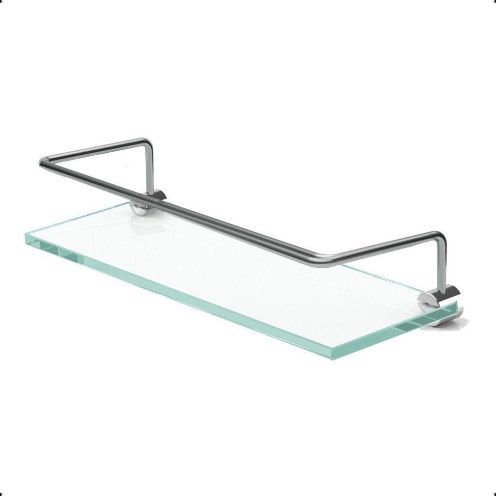 Porta Shampoo Fenda Redonda Grego Metal Orion Prata 30cm