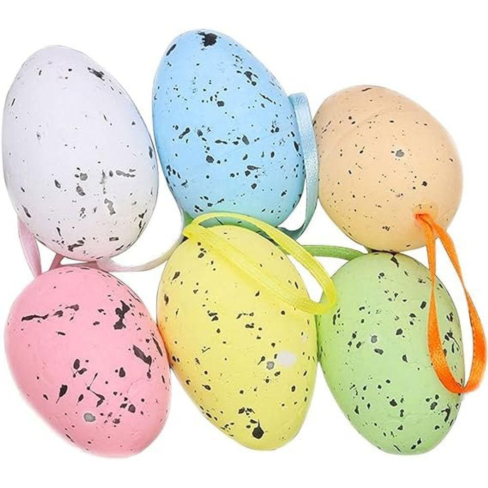 Enfeite Decorativo Páscoa 12 Ovos Pendentes Coloridos