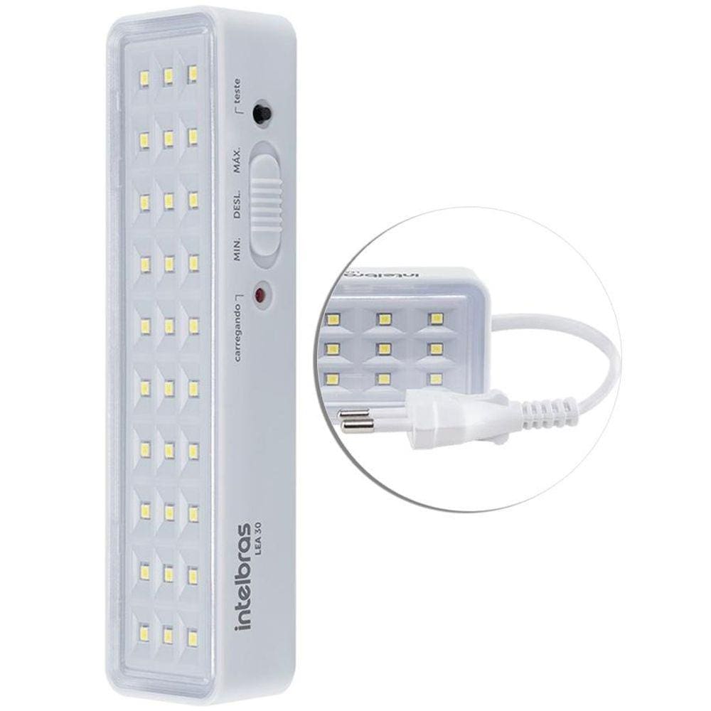 Luminária De Emergência Led Lea 30 Bateria Recarregável