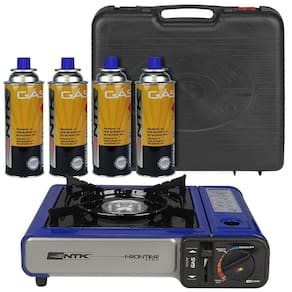 Mini Fogao Fogareiro Portatil Nautika Frontier Flex + 4 CampGas 227gr