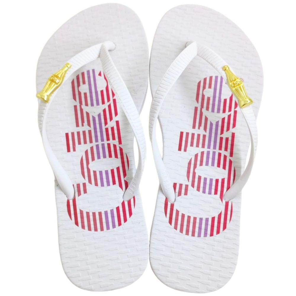 Chinelo de Dedo Feminino Casual Dia a Dia Borracha Coca Cola Coke Colorful Cc4144