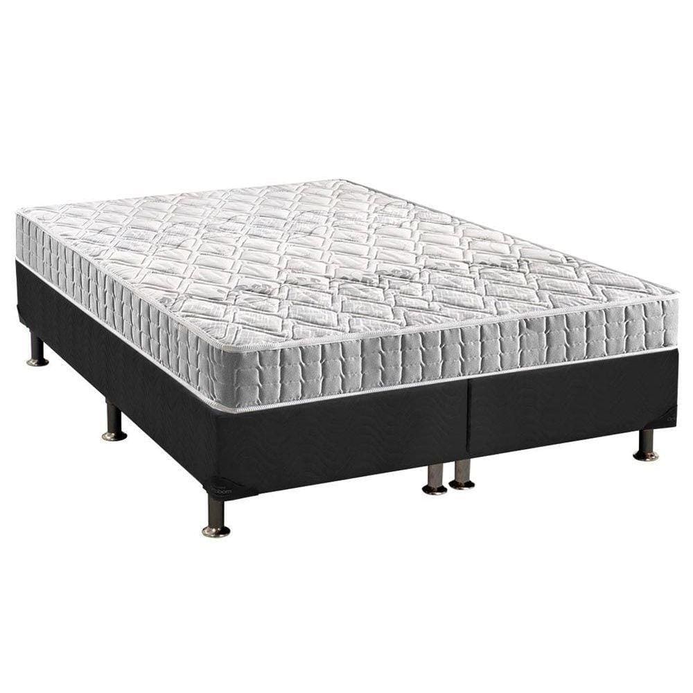 Cama Box Queen: Colchão Espuma D33 Anjos Orthosono + Base CRC Suede Gray(158x198)