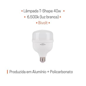 Lampada Led Bulbo Alta Potencia 40W Branca 6500K Blumenau