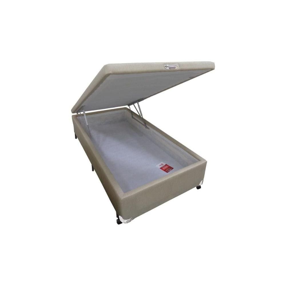 Cama Box Baú Universal Solteiro Linho Clean (88x188x35) - Castor