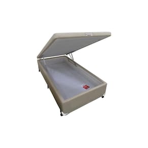 Cama Box Baú Universal Solteiro Linho Clean (88x188x35) - Castor
