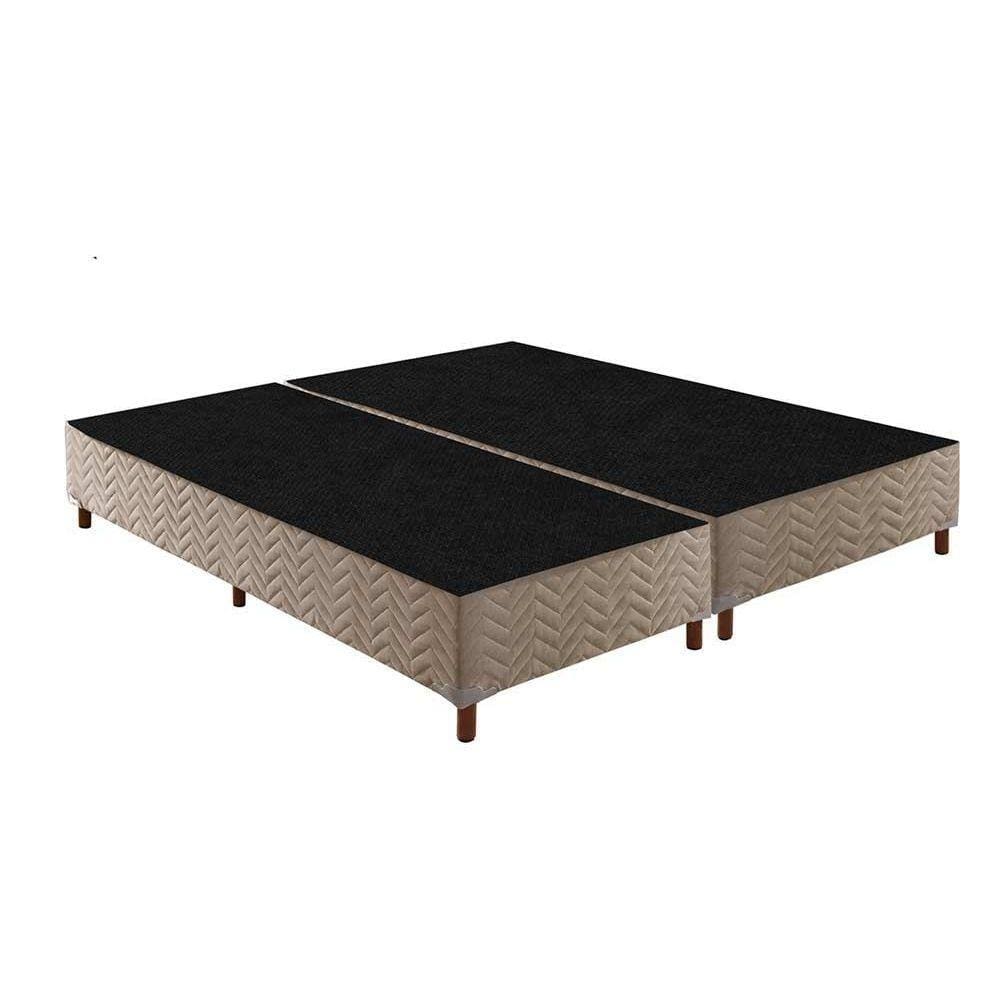 Cama Box Base Queen Sommier Rústico Bordado Clean (158x198x30) - Paropas
