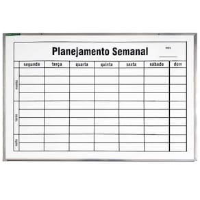 Quadro Planejamento Semanal Aluminio 90X60 Souza