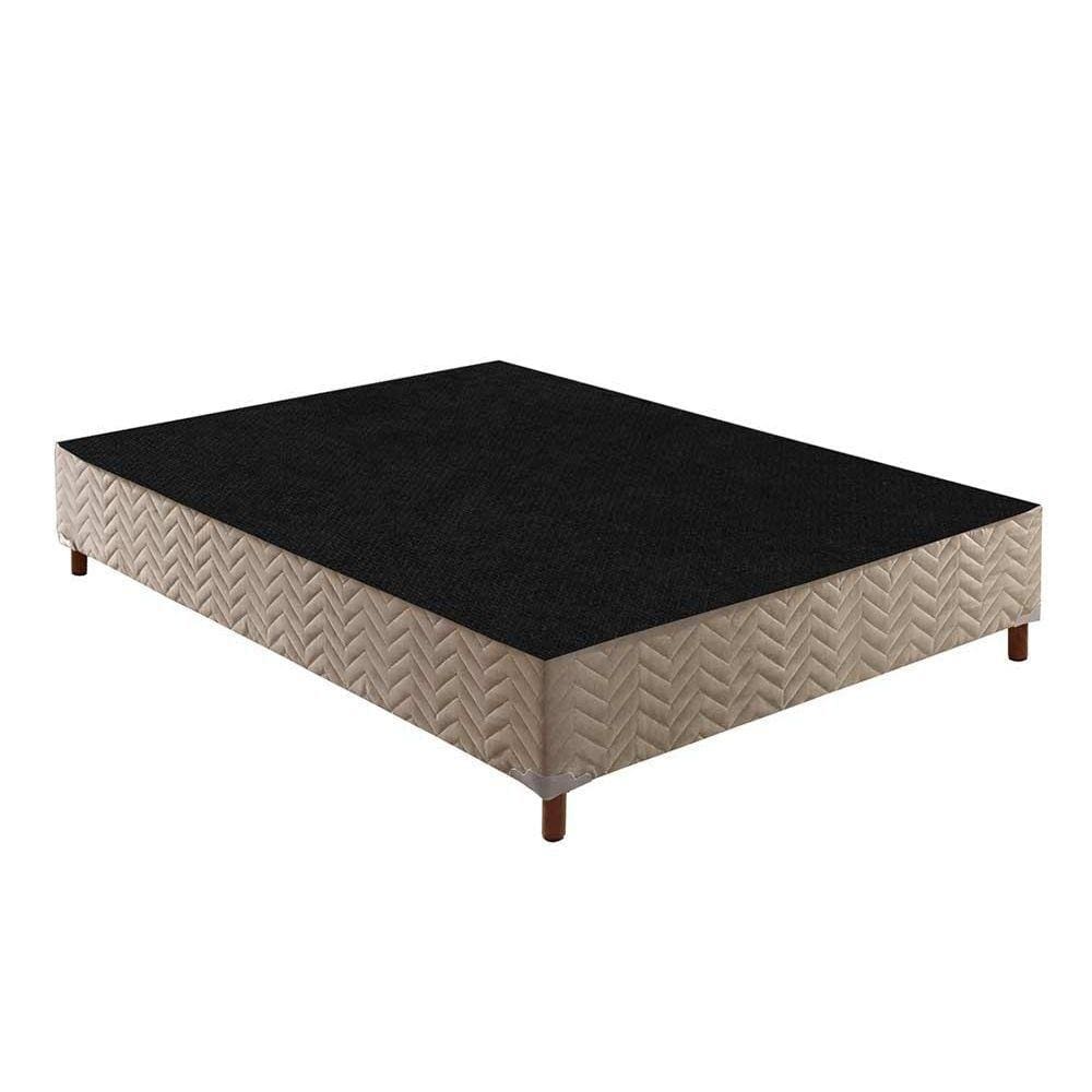 Cama Box Base Universal Casal Sommier Rústico Bordado Clean (138x188x30) - Paropas