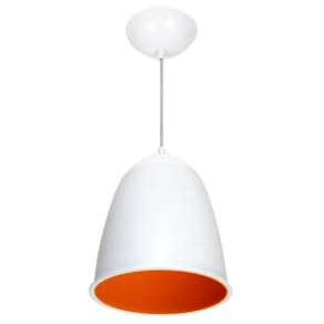 2X Pendente Ananda Poptem Branco E Laranja