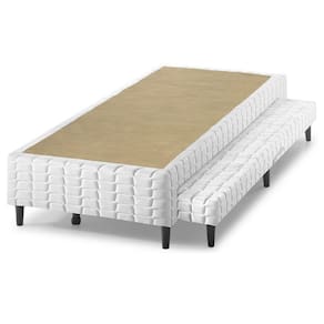 Cama Box Base c/Auxiliar Solteiro Bordado White (88x188x25) - Anjos